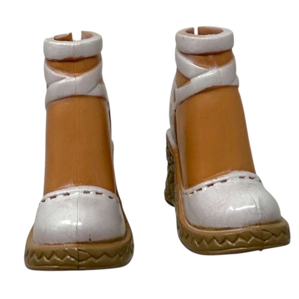 Barbie My scene‎ Doll Shoes Fashion White Lace Up Strappy Wedge Pump